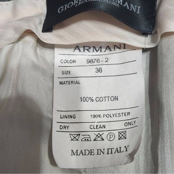 Giorgio Armani Le Collezioni Grey/Green Pants Size 38 Wide. Leather-ish Finish - Picture 8 of 8